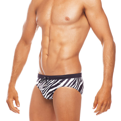 Africa - Zebra  - Lo Rise Swim Brief